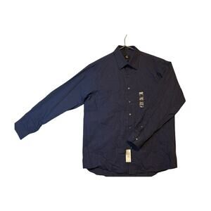 Calvin Klein Men Dark Blue Long Sleeve Shirt Size 16 1/2 34-35